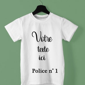 Tshirt enfant à personnaliser avec votre texte, cadeau pour enfant image 1