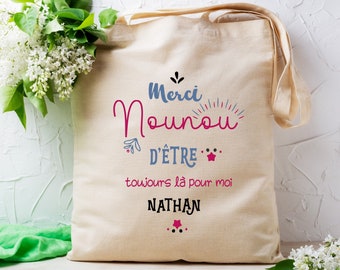 Personalized tote bag, "Thank you nanny", gift for Nanny, end of school year gift