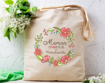 Personalized tote bag, loving mom tote bag, gift for mom