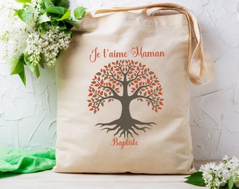 Tote bag personnalisé, Arbre de vie, cadeau pour maman, tote bag fête des mères