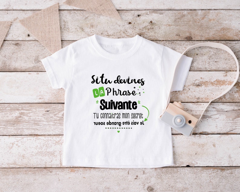 Tshirt enfant personnalisé, je vais être grande soeur, tshirt annonce grossesse image 6