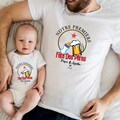 Duo T-shirt and bodysuit "Our first Father's Day", gift for dad, Father's Day gift, FREE delivery with Mondial Relay product logo