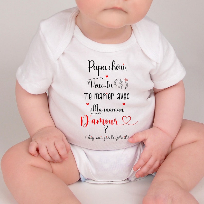 Personalized baby bodysuit, marriage proposal, gift for baby, wedding announcement Darling Dad image 1