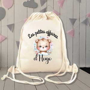 Sac à dos personnalisé enfant, modèle OURSON ,sac pour crèche , école, sport, 30x36cm