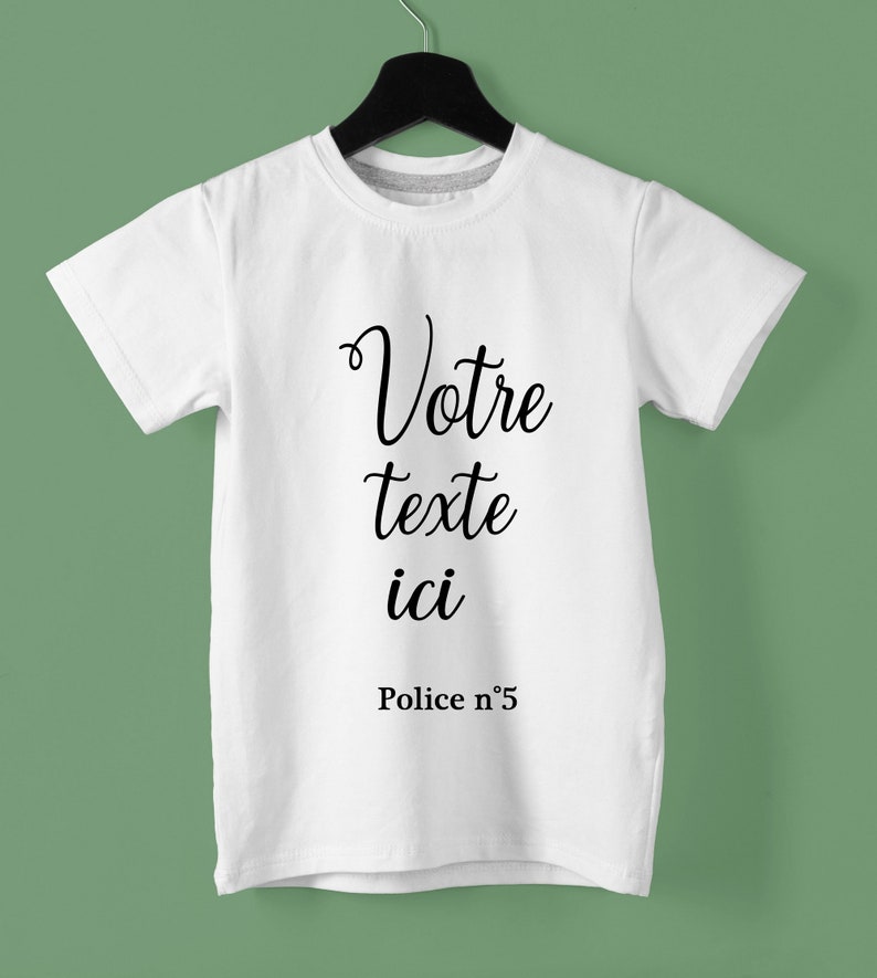 Tshirt enfant à personnaliser avec votre texte, cadeau pour enfant POLICE 5