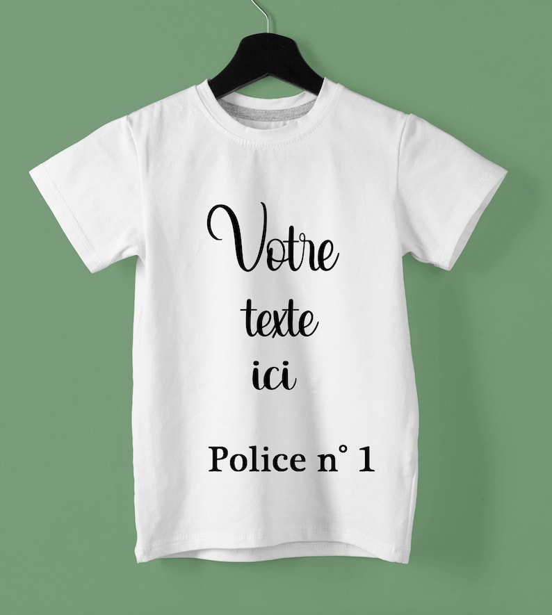 Tshirt enfant à personnaliser avec votre texte, cadeau pour enfant POLICE 1