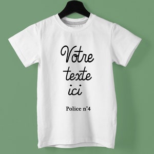 Tshirt enfant à personnaliser avec votre texte, cadeau pour enfant image 4