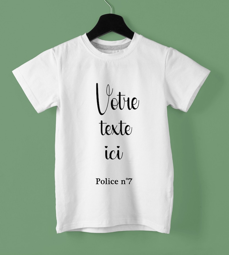 Tshirt enfant à personnaliser avec votre texte, cadeau pour enfant POLICE 7