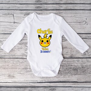 Body bébé personnalisé, modèle Pikachu, cadeau pour bébé image 4