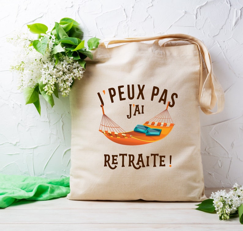 Personalized retirement tote bag, I can't I'm retired, retirement gift image 1
