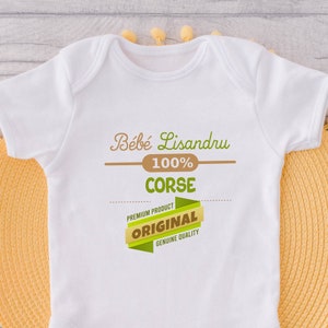 Personalized baby bodysuit, Baby Marseillais, Baby Corsica etc... city or region of your choice image 2