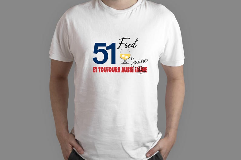 Personalized birthday t-shirt, humorous t-shirt, 51st birthday gift. image 2