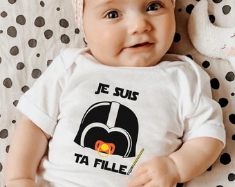 Body bébé personnalisé, "Je suis ta fille", bébé Star Wars , body Dark Vador