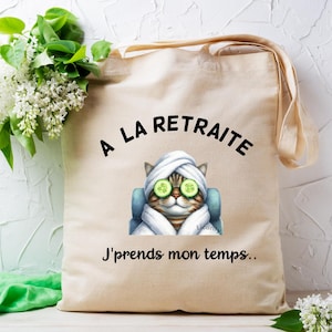 Retirement tote bag, retirement gift, cat model tote bag, retirement