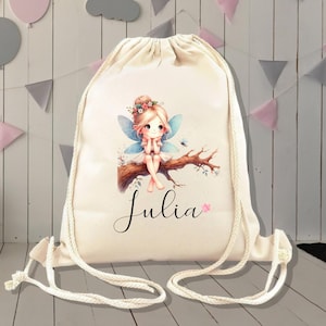 sac à dos  personnalisé enfant, modèle Fée ,sac pour crèche , école, sport, 30x36cm