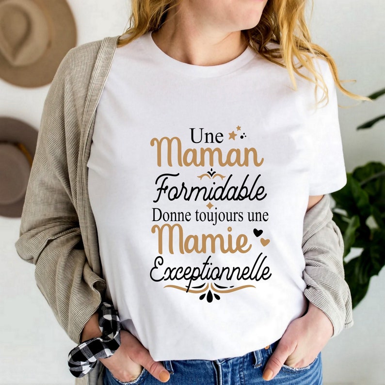 Tshirt personnalisé Mamie exceptionnelle - Créatrice ETSY : LicantyDesigns