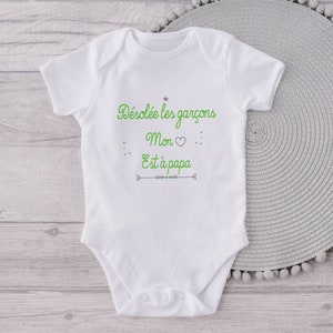 Body bébé personnalisé, body bébé, cadeau pour papa VERT