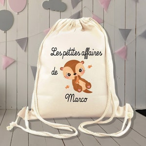 Sac à dos personnalisé enfant, modèle loutre ,sac pour crèche , école, sport, 30x36cm