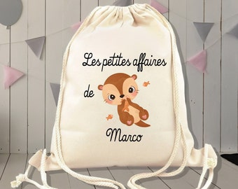 Personalized children's backpack, otter model, bag for nursery, school, sport, 30x36cm
