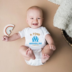 Personalized baby bodysuit OM, A fond Marseillais, Support OM image 2
