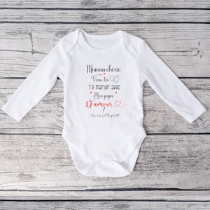 Personalized baby bodysuit, marriage proposal, baby gift, wedding announcement image 2