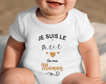 Body bébé personnalisé, "Petit coeur de ma maman", body bébé maman, cadeau fête des mères