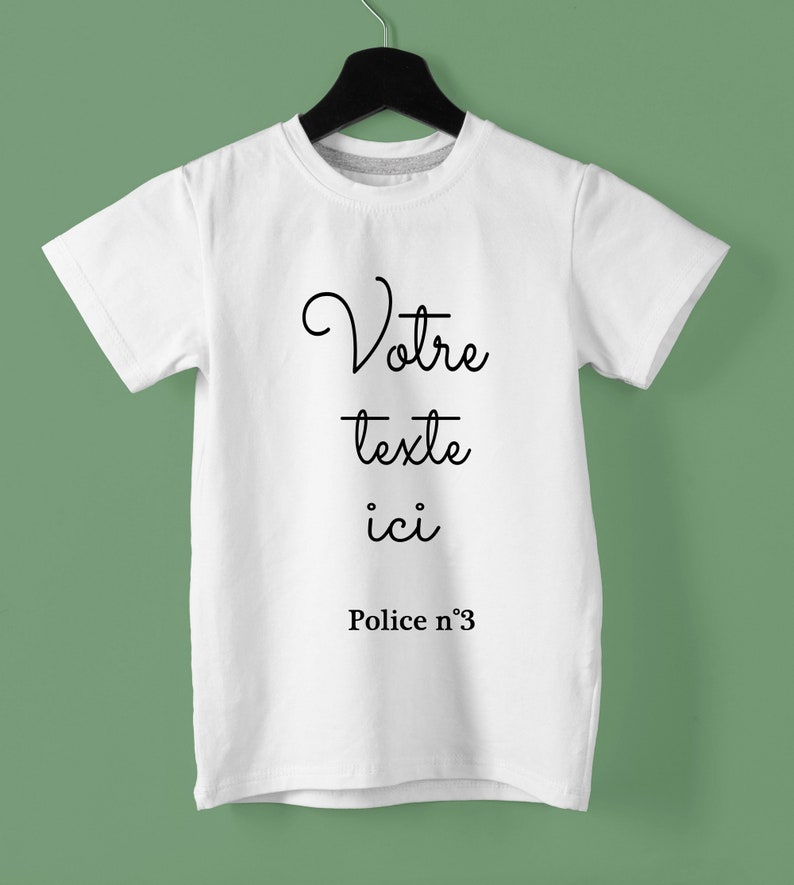 Tshirt enfant à personnaliser avec votre texte, cadeau pour enfant POLICE 3