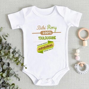 Personalized baby bodysuit, Baby Marseillais, Baby Corsica etc... city or region of your choice image 3