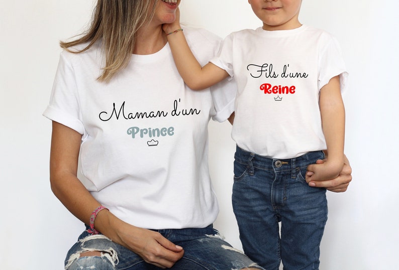 Tshirts assortis mère fils - Créatrice ETSY : LicantyDesigns