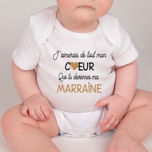 Personalized baby bodysuit for Godmother, Godfather, baby bodysuit for asking Godmother or Godfather