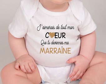 Personalized baby bodysuit Godmother, Godfather, baby bodysuit request Godmother Godfather