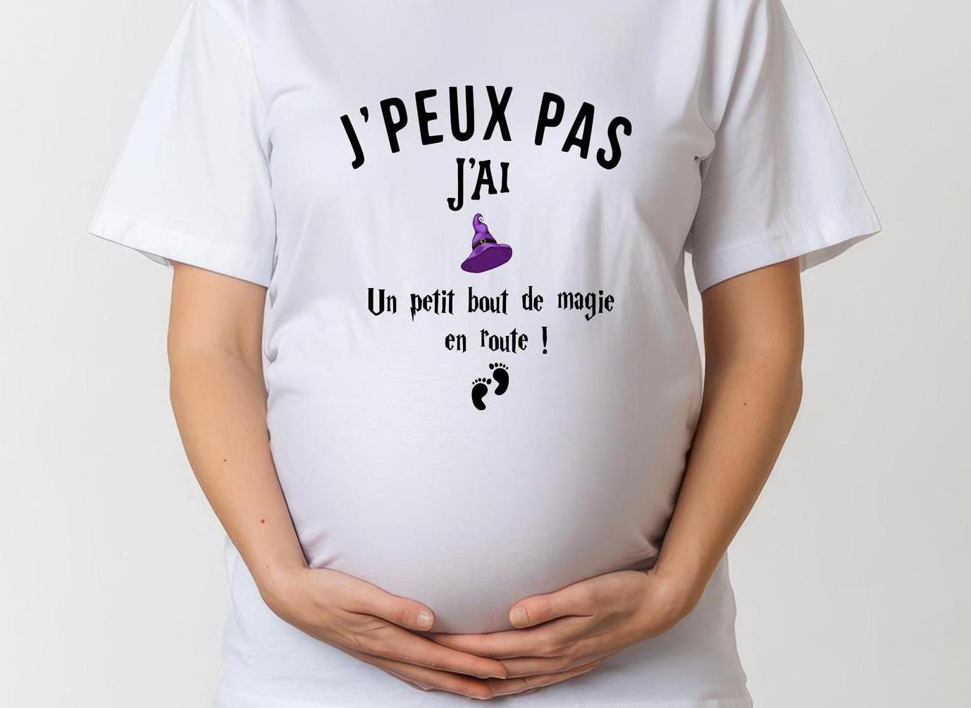 T-Shirt Femme Humour Enceinte Future Maman - Grossesse Col V Drôle Et Confortable