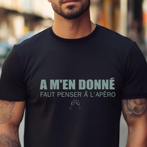 Camiseta masculina humorística, "Se você me der um pouco, tem que pensar no aperitivo", Camiseta Aperitivo. Entrega GRÁTIS com MONDIAL RELAY