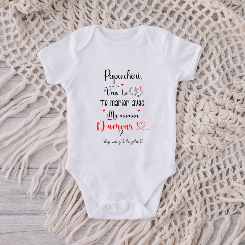 Personalized baby bodysuit, marriage proposal, gift for baby, wedding announcement Darling Dad image 2