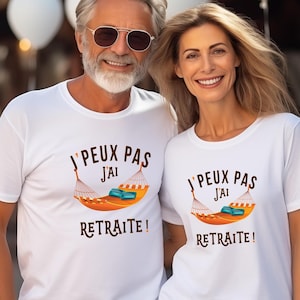 Maglietta personalizzata "Non posso, sono in pensione", maglietta da uomo o da donna, maglietta per la pensione. Consegna GRATUITA con MONDIAL RELAY
