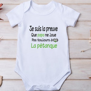 Body bébé personnalisé, papa pétanque, cadeau pour bébé image 4