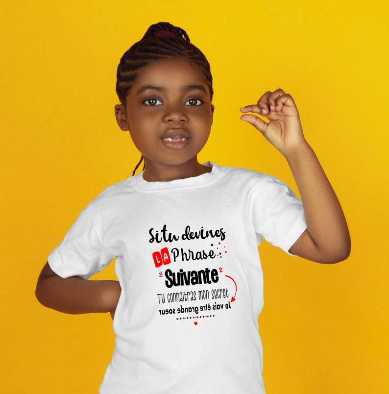 Tshirt enfant personnalisé, je vais être grande soeur, tshirt annonce grossesse image 5