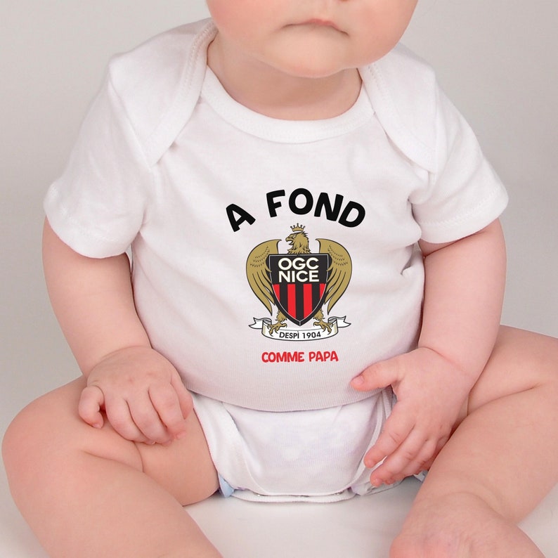 Body bébé personnalisé OGC Nice, Supporter de Nice image 1