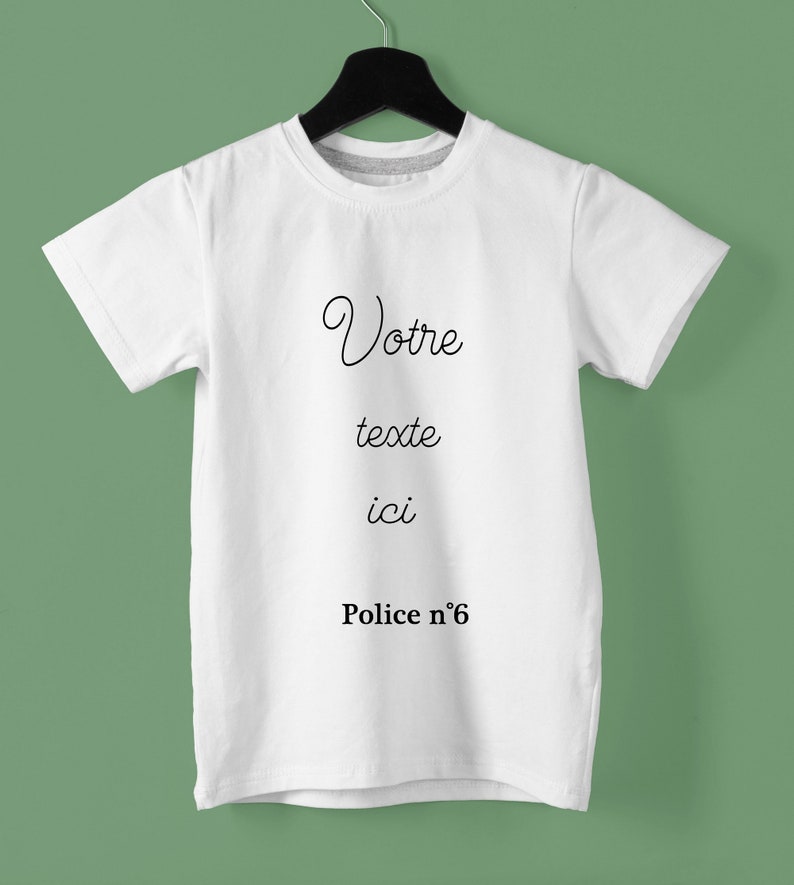 Tshirt enfant à personnaliser avec votre texte, cadeau pour enfant POLICE 6