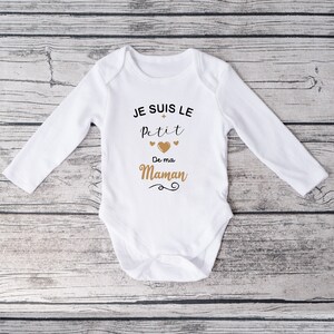 Body bébé personnalisé, Petit coeur de ma maman, body bébé maman, cadeau fête des mères image 6