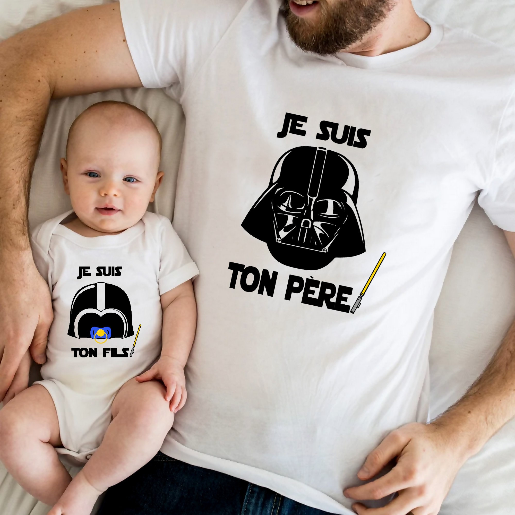 Papa Bébé T Shirt Papa Et Fils Fête Des Pères Tee Shirt Papa Bebe
