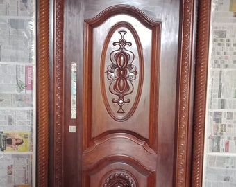 Handcrafted Teak wood Main or Entrance Door for Home Decor