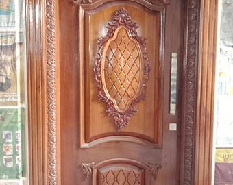 Handcrafted Teak wood Main or Entrance Door for Home Decor