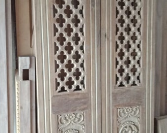 Handcrafted Teak wood Pooja Mandir Door for Home Decor