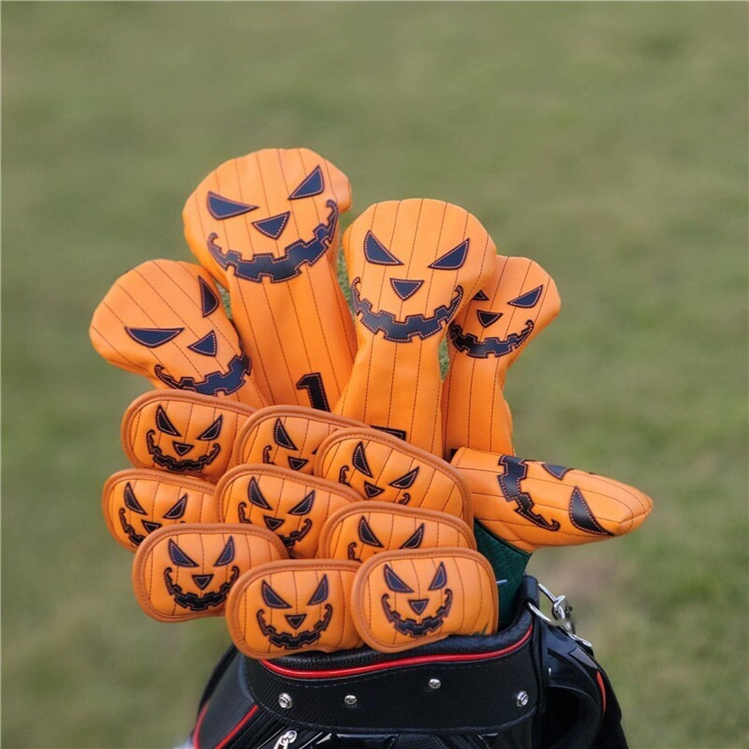 Pumpkin Golf Headcovers, Golf Club Cover for Driver Fairway Hybrit