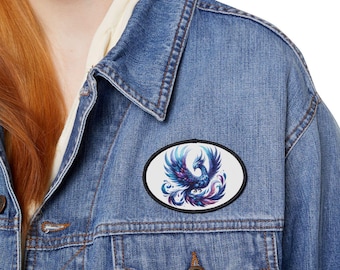 Fire Phoenix Iron-On Patches for Customizing Jackets Bags Jeans Hats and Backpacks Unique Mythical Bird Patch Design