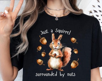 Funny Squirrel Shirt Wildlife Unisex Softstyle Graphic T-Shirt Woodland Animal Shirt Nature Lover Humorous Gift for Friend