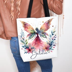 Fairy Tote Bag Ethereal Pixie Bag Enchanted Carryall for Dreamer Magic Tote Fantasy Shoulder Bag Magical Tote Purse for Girl School Book Bag