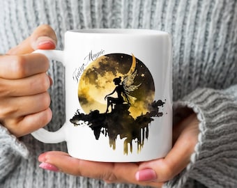 Taza de café Fairycore, taza de magia de hadas, Cottagecore oscuro, Whimsigoth, taza caprichosa, taza de hadas boho, taza de cuento de hadas, regalo de hadas, hada celestial