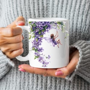 Tazza da caffè fatata, tazza magica fatata, tazza stravagante Fairycore, tazza fatata boho, regalo fatato per lei, fata altalena celestiale, regalo fatato per amica